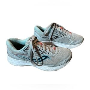 Saucony Cohesion 13 Women's Running Shoes, Gray And Teal, Size 7, EUC